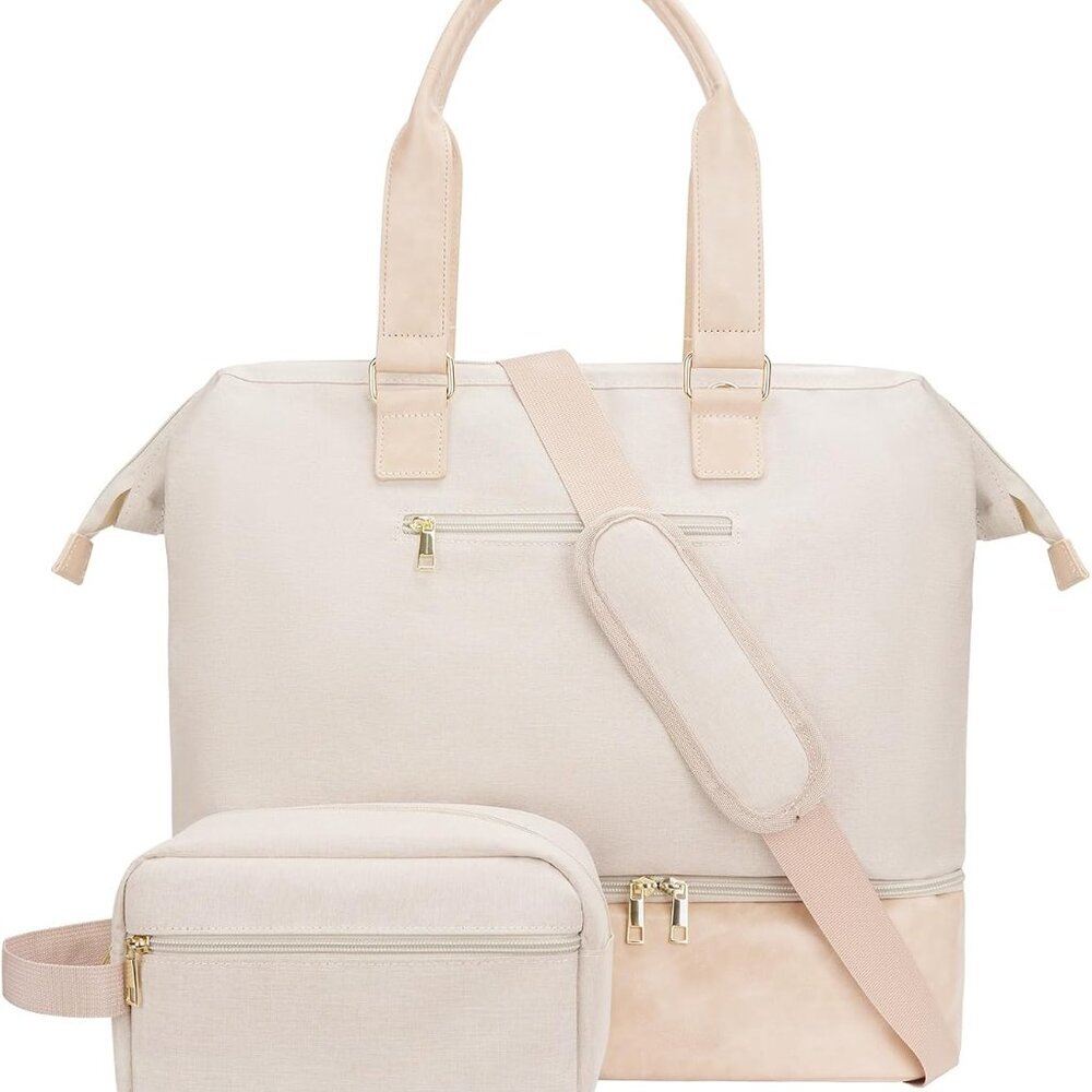 Weekender Bag with Shoe Compartment Travel Tote Overnight Personal Item for Airl